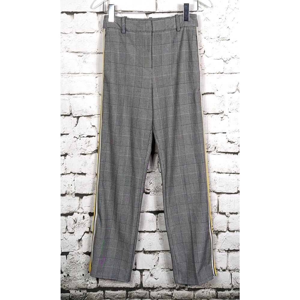 Topshop Academia Glen Plaid Trouser Contrast Stripe Menswear Sporty Size 4
